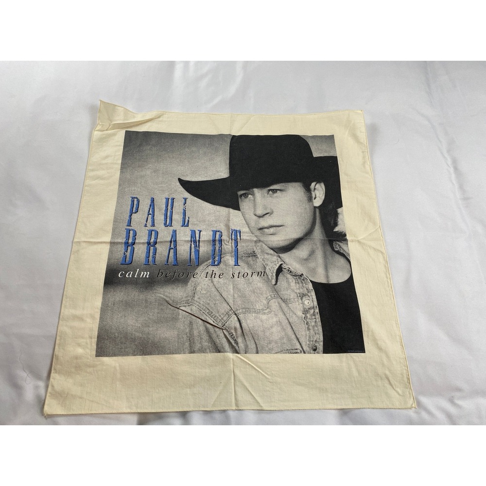 Paul Brandt Bandana Unisex OS Cream Excellent 1996 Calm Before the Storm Graphic
